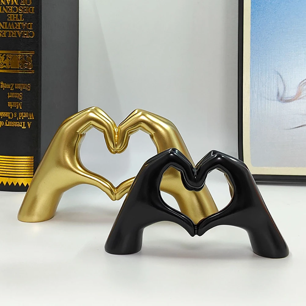 1pcs Heart Hand Statue Love Finger Hand Gesture Sculpture Modern Home Decor Sculpture Office Table Desktop Decoration Gift