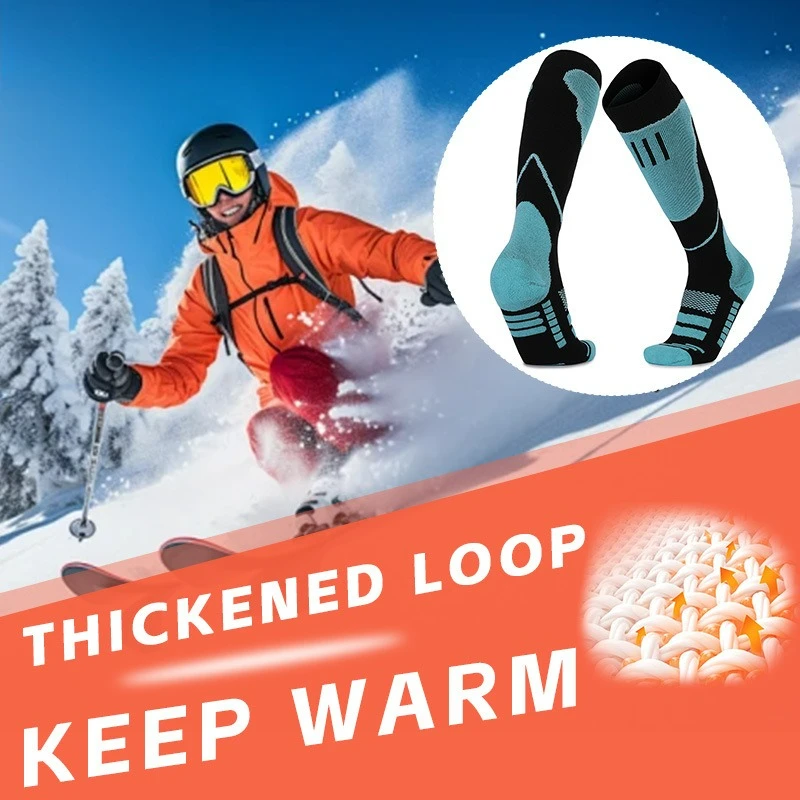 Adult One-Size High Tube Thickened Ski Socks Quick-Dry Snow Mountaineering and Sports Cycling Equipment Snowboard Accessories