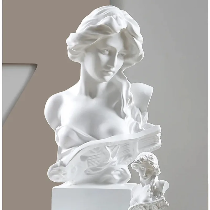 European-style Character Sculpture Ornaments David Plaster Statue Resin Art Head Wine Cabinet Home Living Room Small Decorations