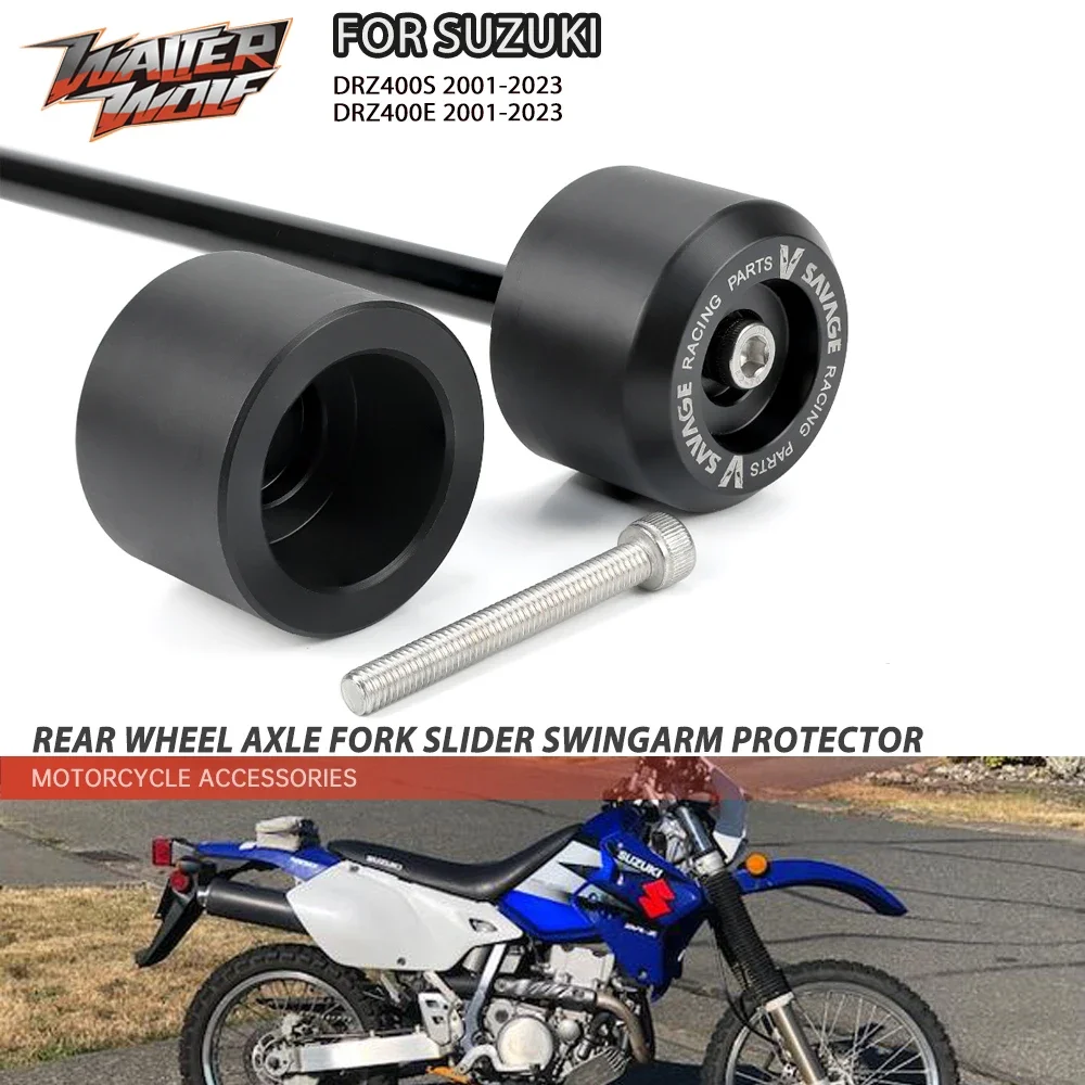 DRZ400S DRZ400E Rear Wheel Axle Fork Slider Protector For SUZUKI DRZ 400S 400E 2001-2023 Motorcycle Swingarm Protection