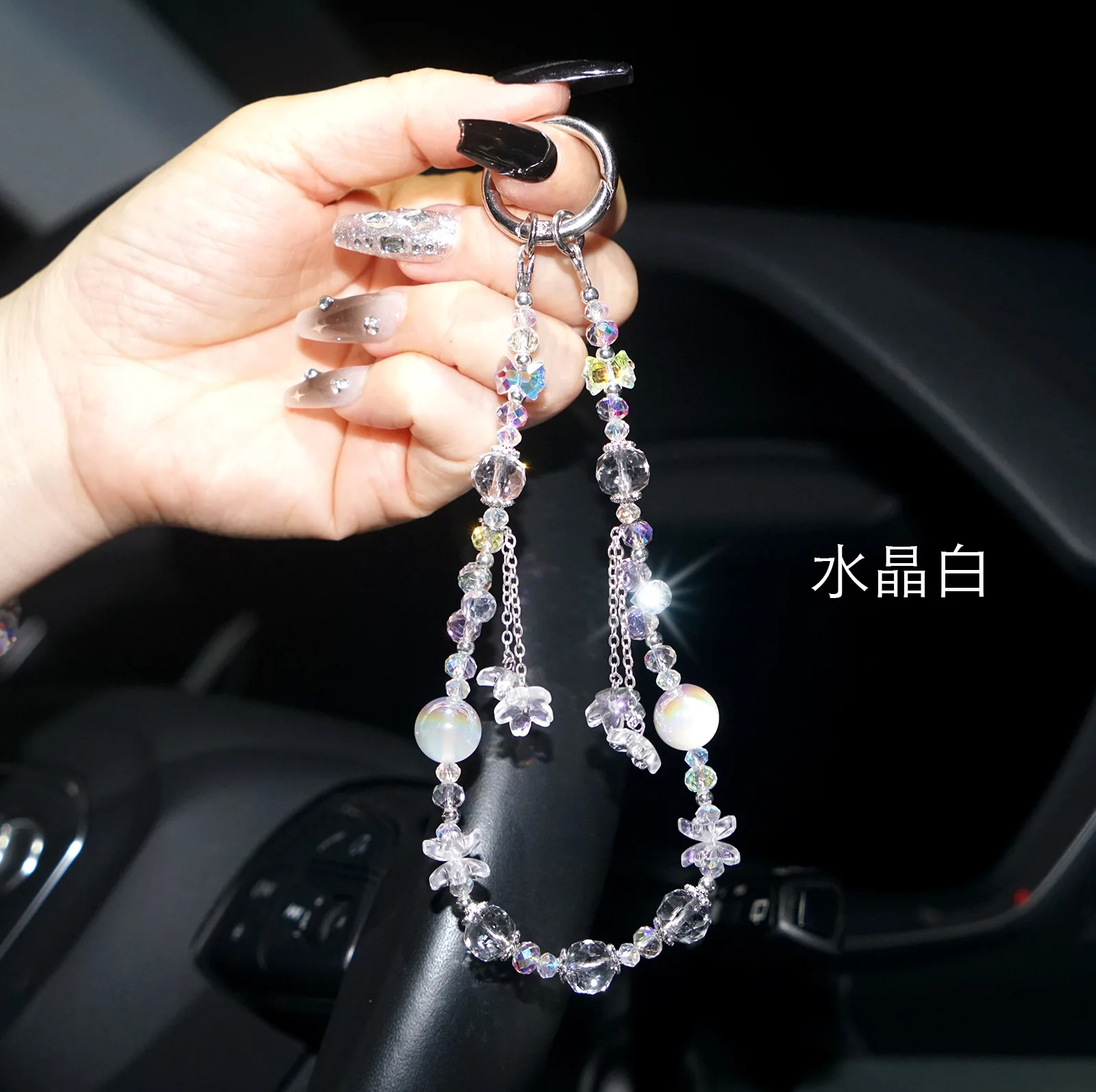 พู่ซากุระโซ่โทรศัพท์สวยงาม, จี้กระเป๋า, จี้เคสโทรศัพท์สั้น, โซ่ลูกปัดคริสตัล