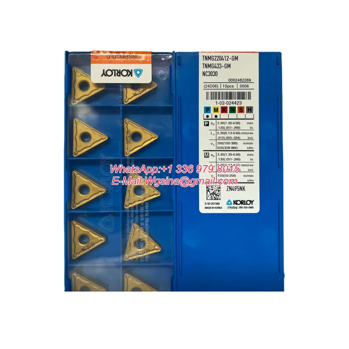 

Korloy 100% Original TNMG 160404 160408 220404 220408 MP RK HA GS H01 HM VP2 NC3225 NC6315 PC8110 NC3020 PC9030 Turning Insert