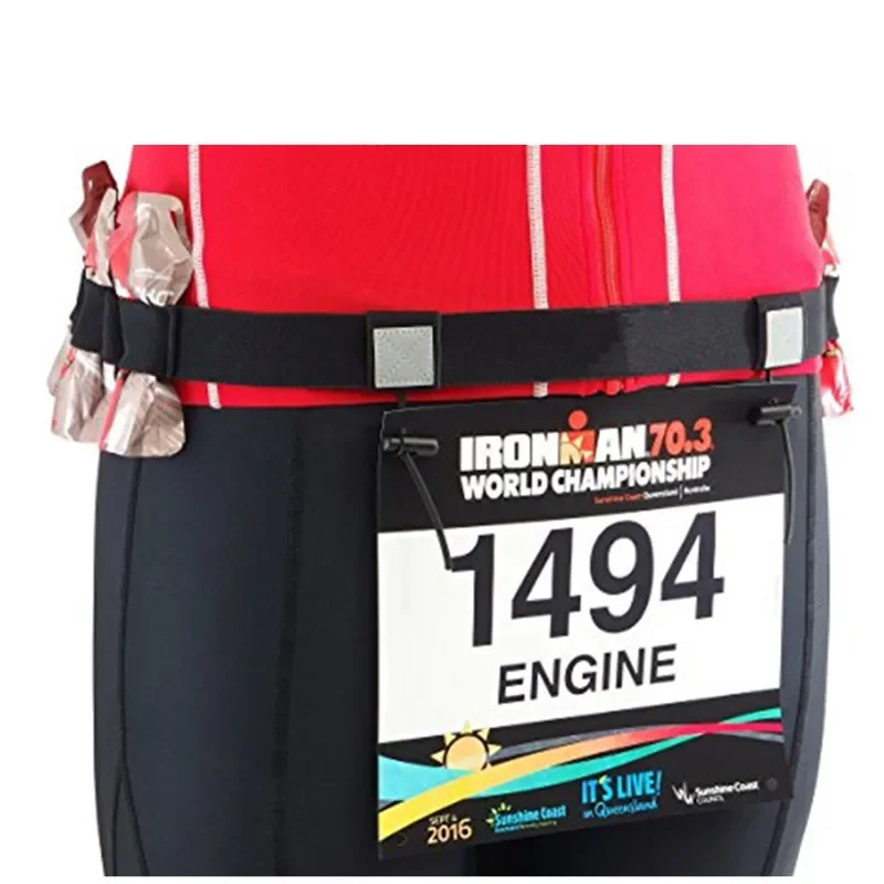 1PCS 92cm Unisex Triathlon Marathon Race Number Belt with Gel Holder Running Belt Cloth Belt Motor Running Outdoor Sports