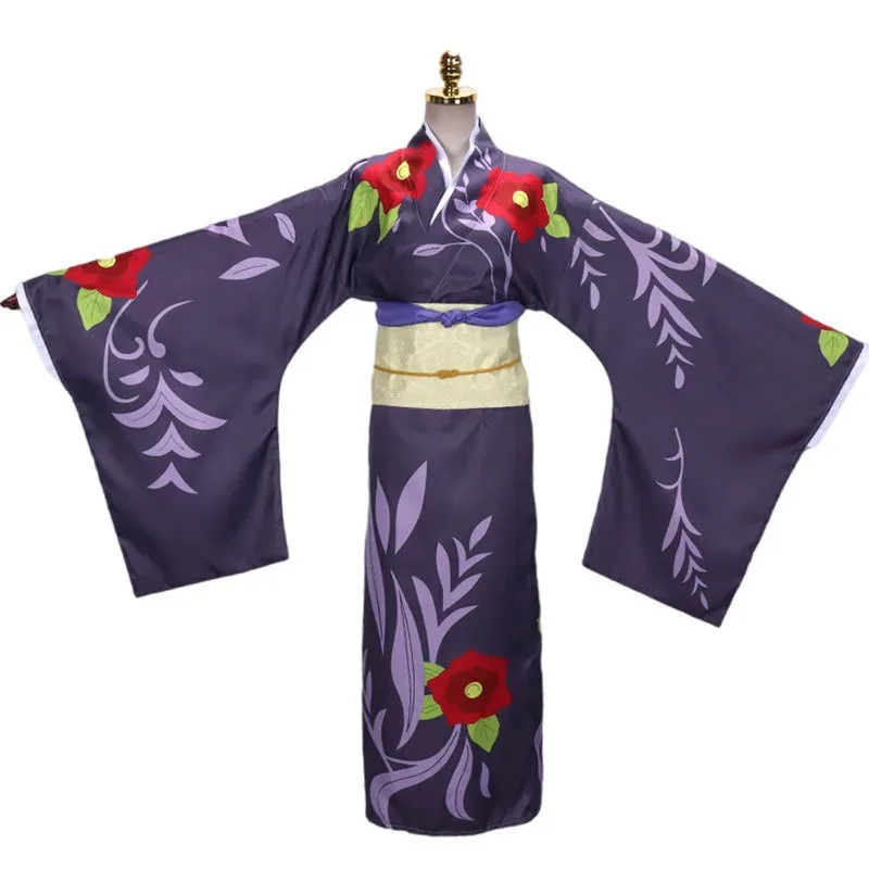 

2025 Anime Takerlama Tamayo Cosplay Costume Japanese Kimono Dress Outfits Wig Purple Hairpin Halloween Carnival Party Props For