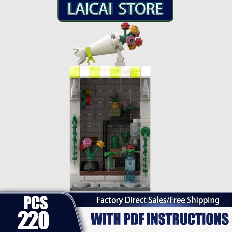 

Модульное городское здание Moc, строительные кирпичи, цветочный магазин, 8x8, модель, технология, модульные блоки, подарки, рождественские игрушки, наборы «сделай сам», сборка