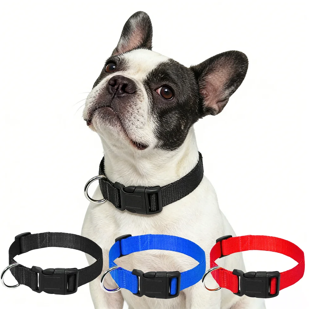 Collar para mascotas con anillo en D, collares ajustables para perros con hebilla de liberación rápida, Collar antipérdida de nailon duradero para cabras, ovejas y caballos