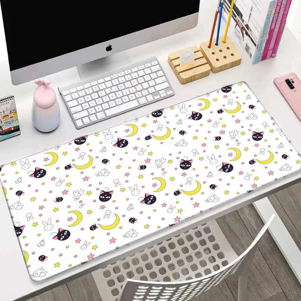 Cute Moon Large Mousemat Computer  office  Pads control mat  Keyboard  Gamer    Home Desk Mats Nonslip