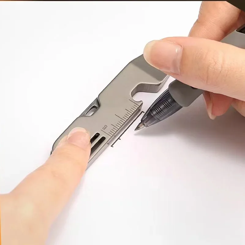 Titanium Alloy Multi functional Knife Keychain Mini EDC Unpacking and Unpacking Express Tool Bottle Opener Small Crowbar