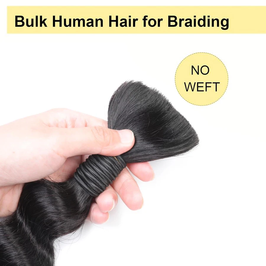 Deep Wave Bulk Human Hair For Braiding Human Braiding Hair Wet And Wavy Brazilian Virgin Human Hair Extensions Curly 50g/pcs