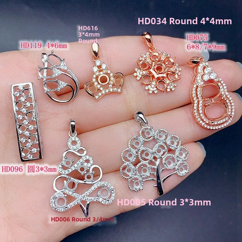 925スターリングシルバー-ペンダント-クラスターセッティング-空枠-ラウンドmラウンド-マルチサイズ-4mm-34mm-mm-68mm-79mm-ファッションジュエリー