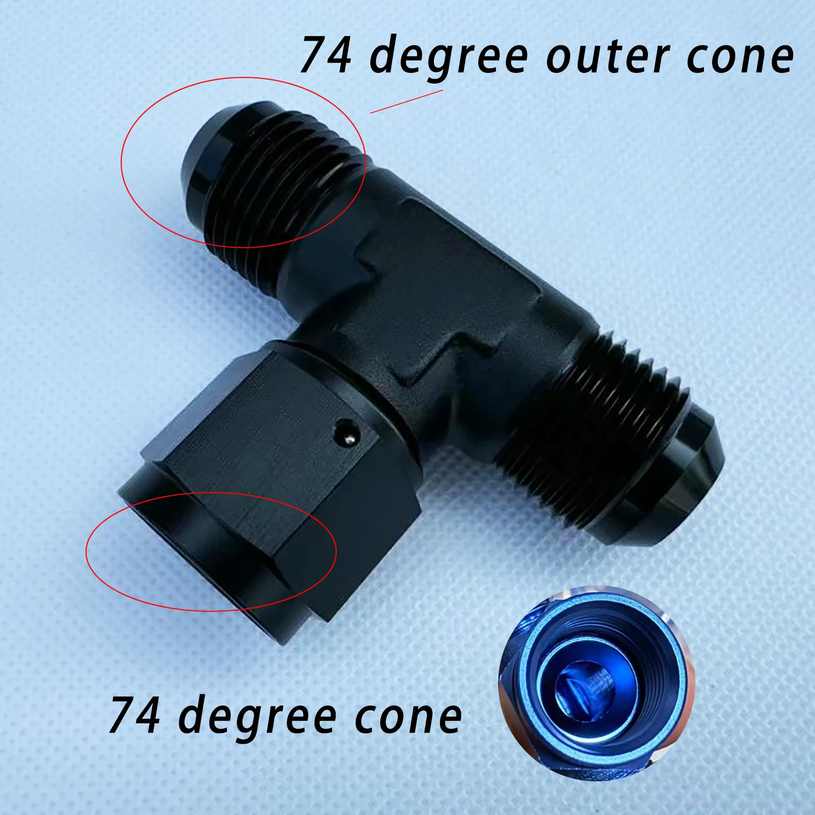 AN3-AN12 three-way American made 74 degree concave movable joint with outer wire side and middle oil pipe hydraulic joint