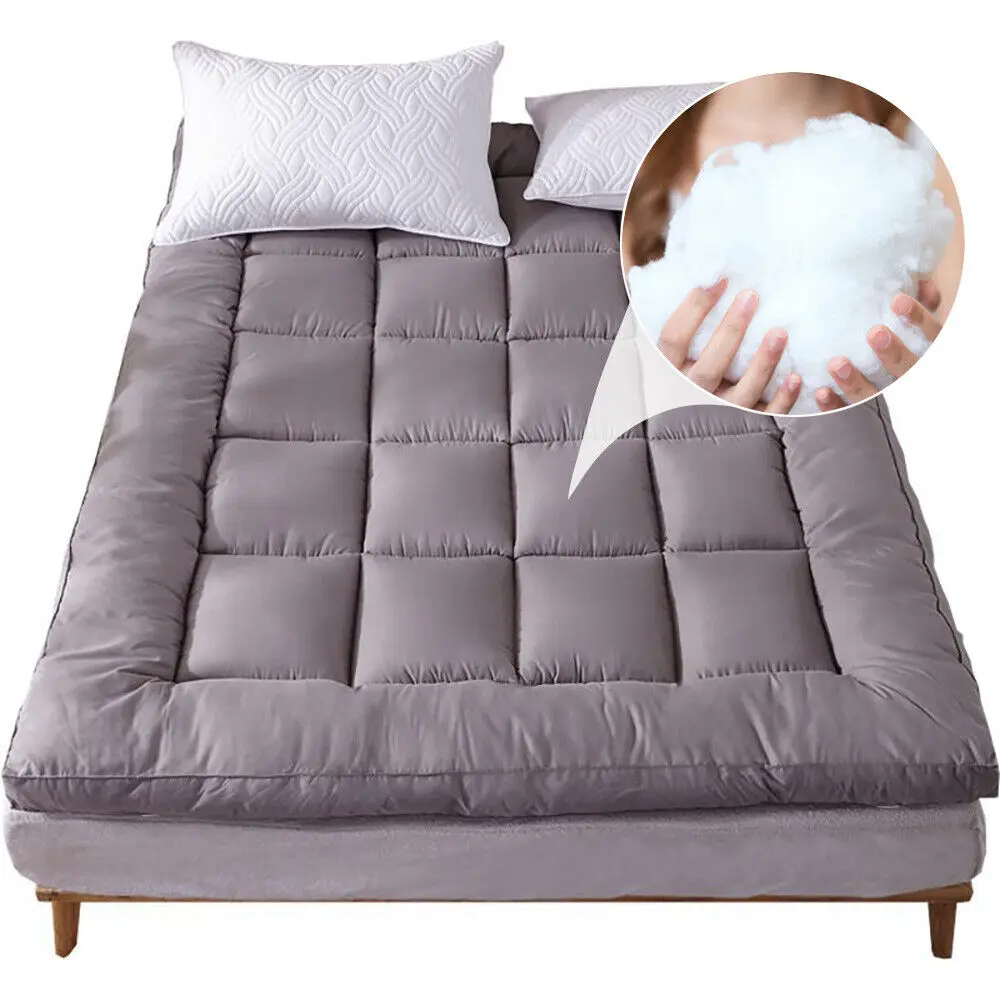 Thick Mattress Pad Quilted Cooling Mattress Topper Cover Breathable Filled Soft