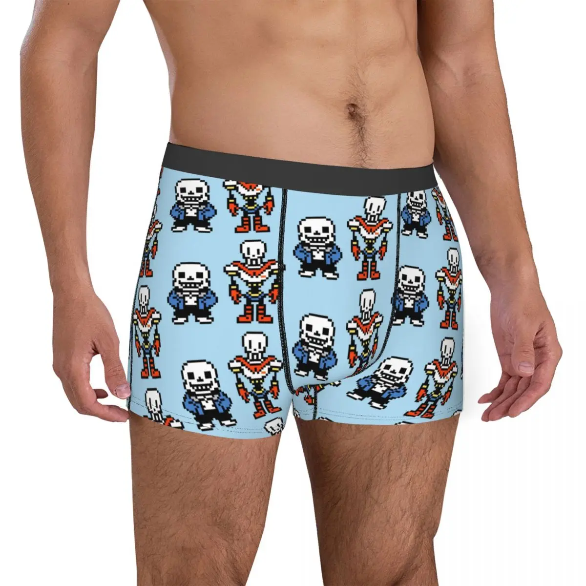 Hombre Undertale Sans y Papyrus ropa interior juego Humor Boxer calzoncillos cortos bragas Homme calzoncillos transpirables S-XXL