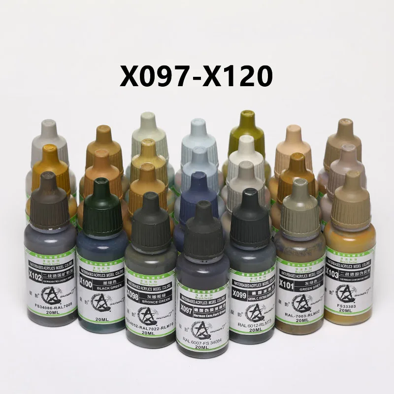 

20ml X97-X120 Craft Water Based Flat Acrylic Art Paint Coating For DIY Military Tank Ship Plane Soldier Model Kit Coloring Tool