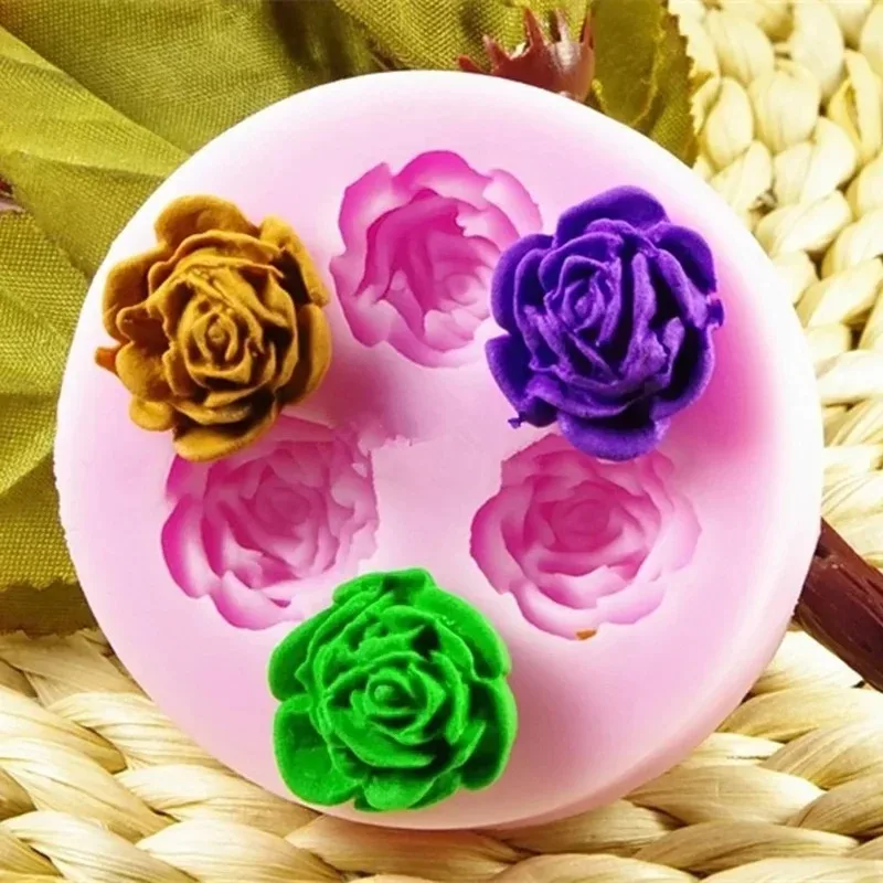 3D Rose Silicone Molds Flower Shape Fondant Chocolate Cake Sugarcraft Baking Decorating Tool Home Decor Candy Accessories Tools