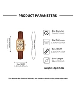 Fashion Retro Digital Dial Casual Watches Square Leather Strap Fashionable Clock Quartz Wristwatch for Women Gift 6