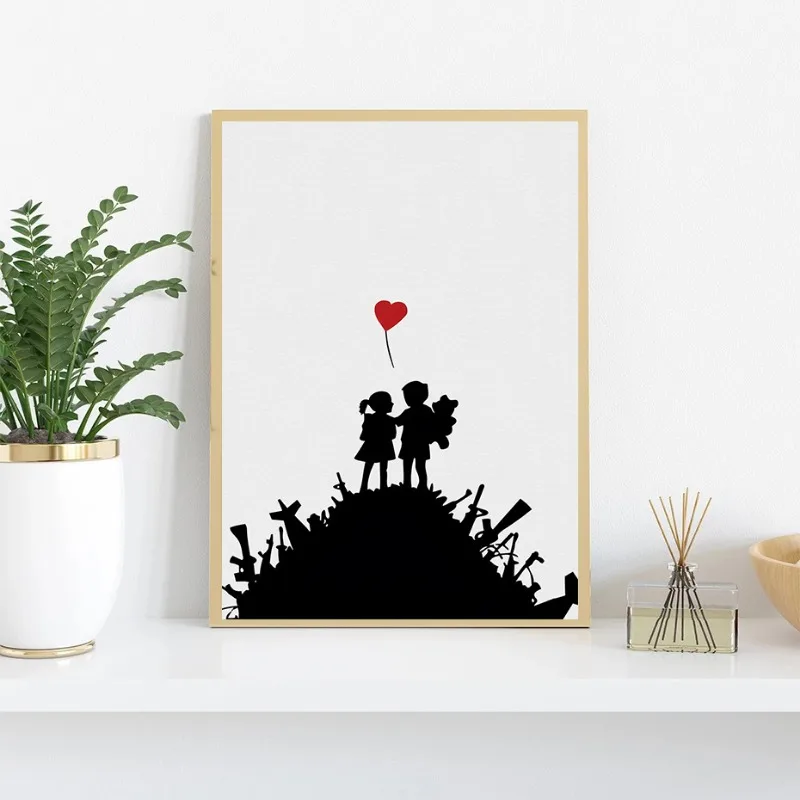 Banksy Street Graffiti Decorative Canvas Painting Girl with Balloon Follow Your Dreams Monkey Art Poster PrintsRoom Wall Decor