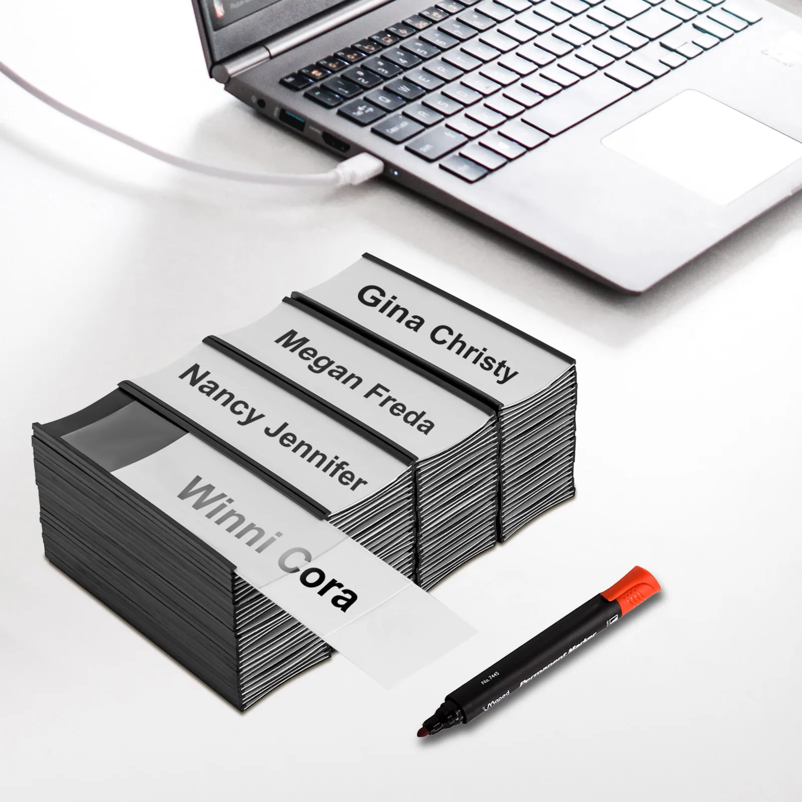 

100 шт. магнитные держатели этикеток, держатели этикеток на полках, магнитные держатели этикеток с магнитами 5,5*2 дюйма для семейного школьного офиса