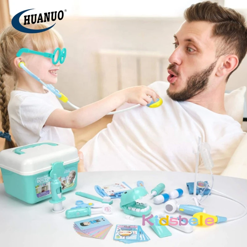 Doctor Pretend Role Play Kit Médico para Crianças, Simulação Dentist Box, Meninas Jogo Educativo, Brinquedos Estetoscópio, 44Pcs