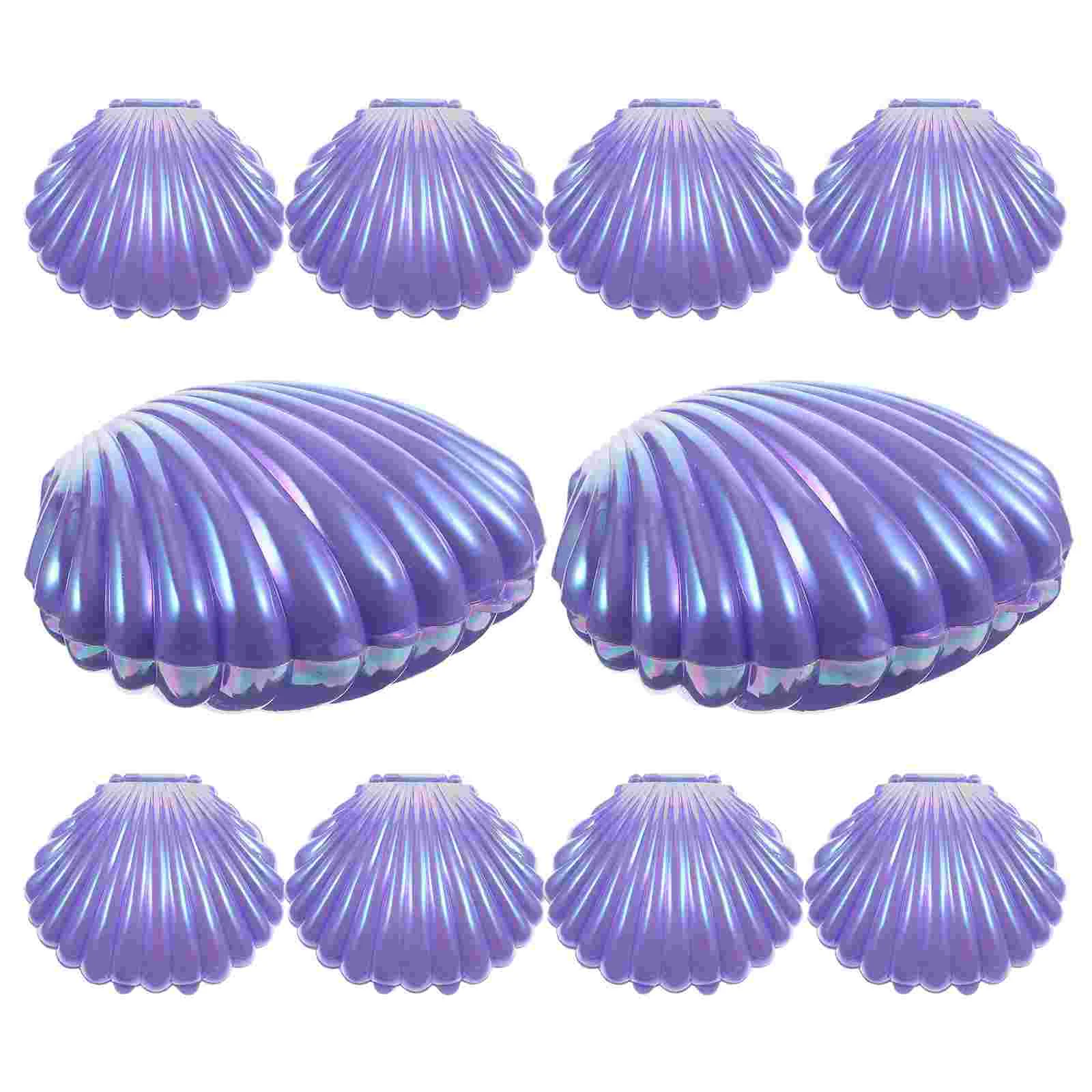 

10 Pcs Plastic Containers for Party Favor Holiday Plastic Seashell Box Seashell Candy Box Packing Small Jar Gift Boxes