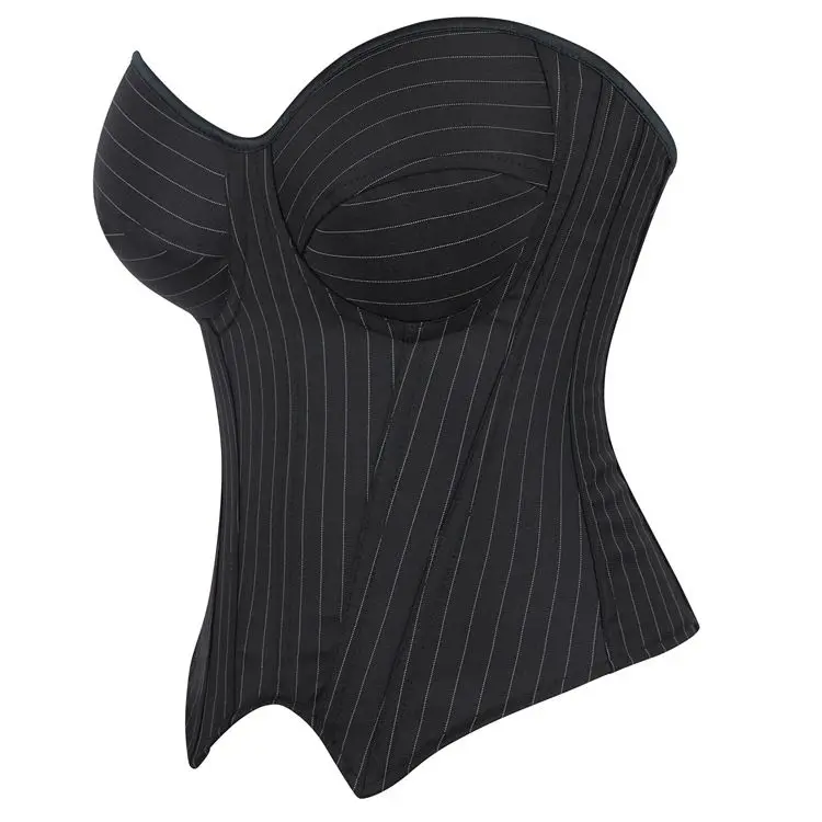 

New retro striped bone bra, waist girdle, Close Fit-fitting shapewear, tank top, tube top