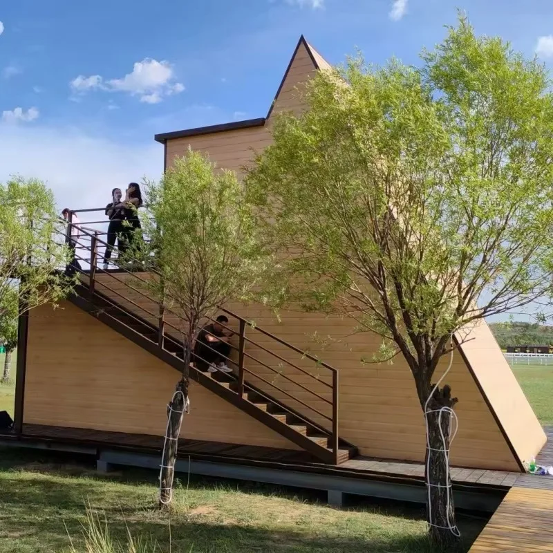 منزل مثلث صغير، منزل حاوية علوي جاهز، 2 غرفة نوم، منزل جاهز، منازل معيارية، بناء خشبي #3