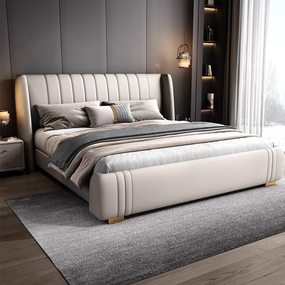 

King Luxury Sleeping Bed Upholstered Minimalist 180x200cm Nordic Bed Frame Queen Size Fancy Double Home Bedroom Furniture