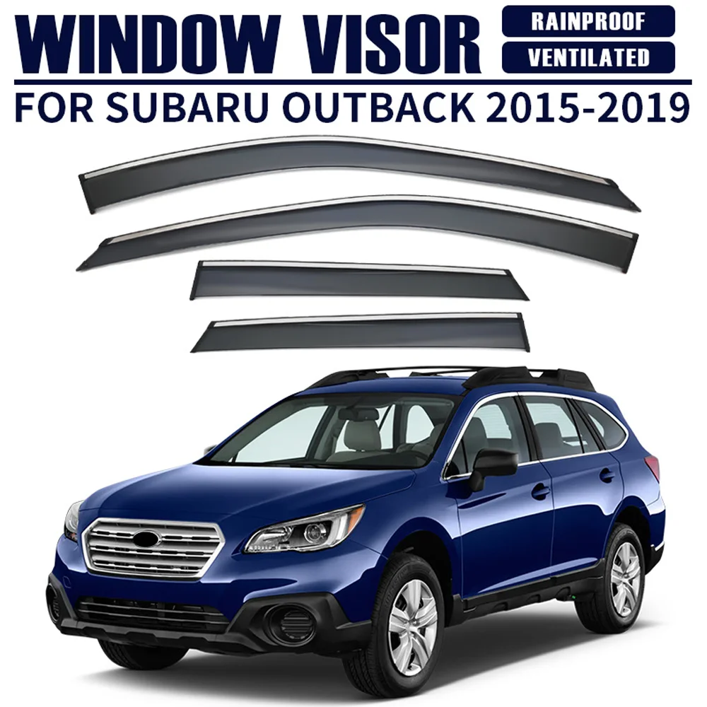 

Chrome Strips Rain Guards for SUBARU Outback 2015-2019 Window Visor Wind Deflectors Door Visor Vent Shades Ventvisor