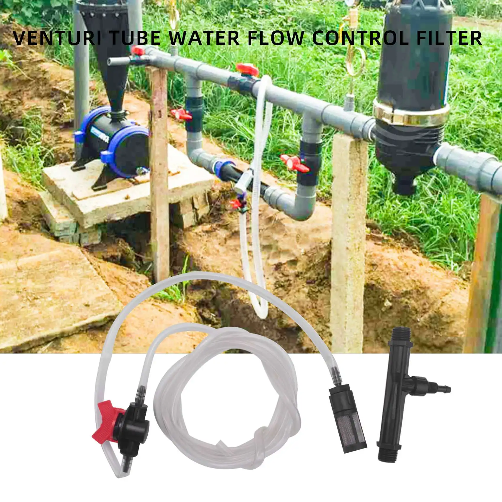 BAAG-1/2 Dispositivo di irrigazione da giardino Kit tubo acqua interruttore iniettore fertilizzante Venturi