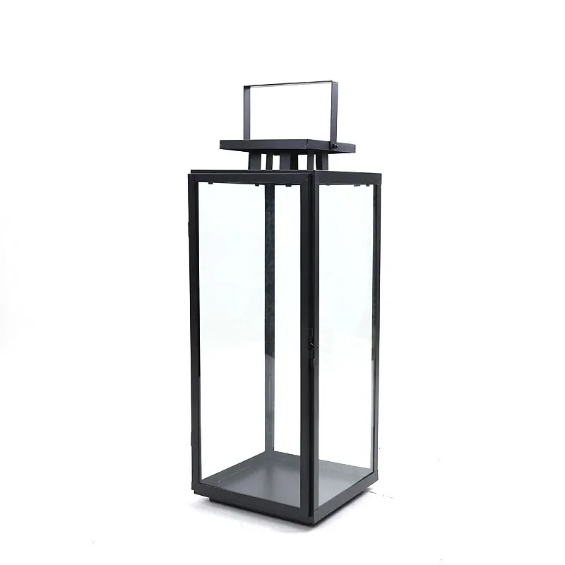 Minimalist Nordic Floor Iron Candle Holder Black Vintage Home Decor Oriental Scented Candlestick Lantern