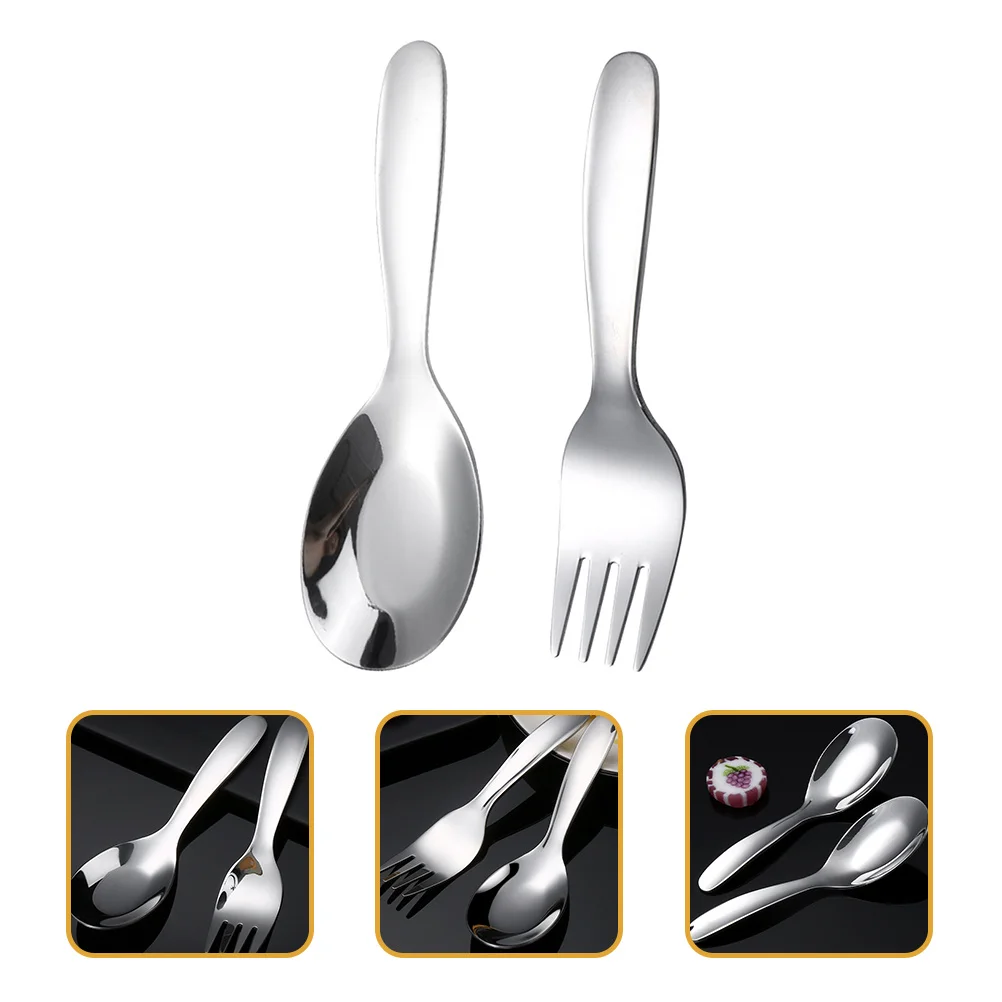 

4pcs Stainless Steel Spoon Fork Set Kitchen Serving Utensil For Home Office Restaurant Cafe Camping Hiking Tableware Kit
