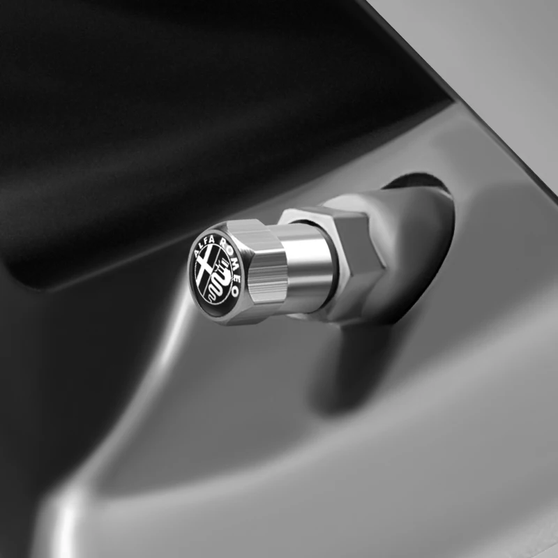 4 Stück Auto-Styling Radreifen-Ventilkappen mit Emblem für Alfa Romeo Mito Brera 147 Giulietta 159 156 Stelvio Sportiva Giulia – Detail 9
