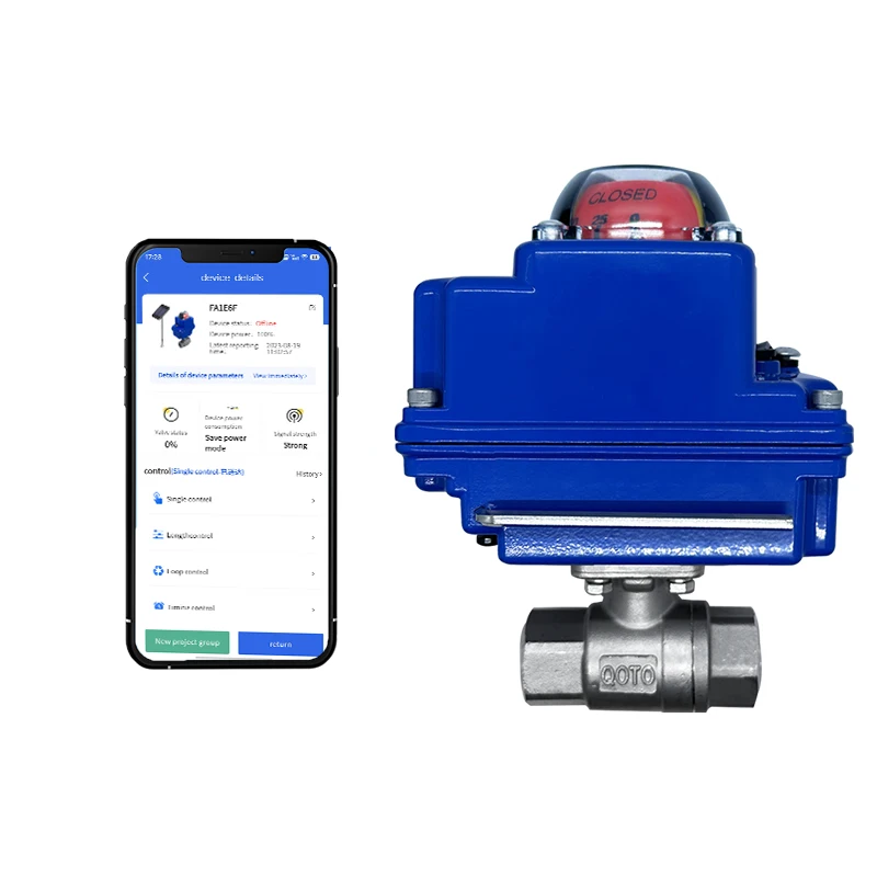 GSM 4G/LoRa App Control 1/2inch DN15 24VDC Stainless Steel Mini Motorized Ball Valve for Water