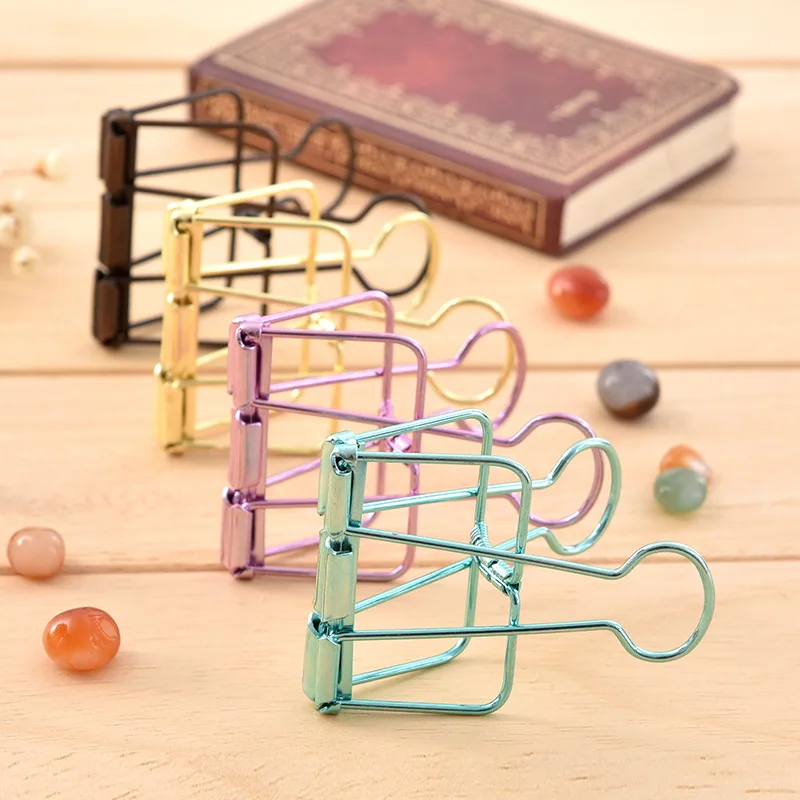 5/40 Stück Rosegold Binder Clips Büroklammer Büro Schulbedarf Bindebedarf Dateien Tasche Dokumente Taschenklammern Metallklammern