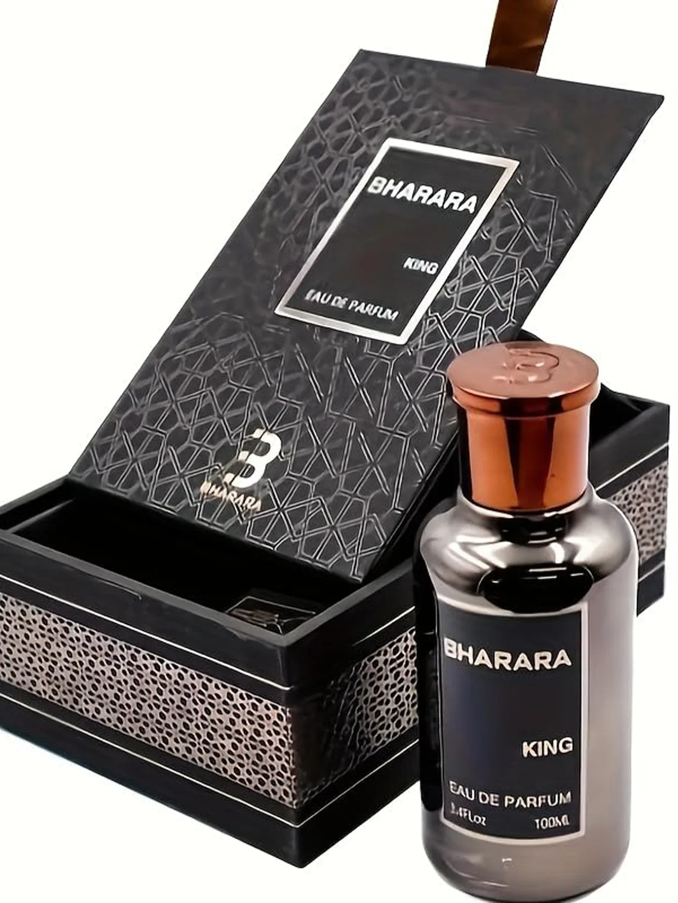 Bharara King EDP للرجال 3.4 أونصة / 100 مل - كولونيا Bold Woody Amber طويلة الأمد، هدية فاخرة لعيد الميلاد #5