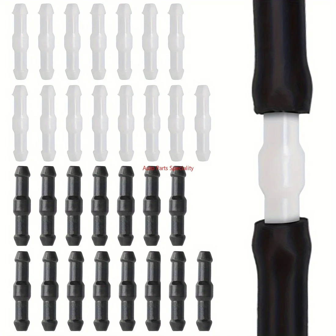 30 Pcs 4mm Car Windshield Washer Hose Connectors Insulating Vacuum Adapters for Windscreen Washer System Fluid Connection