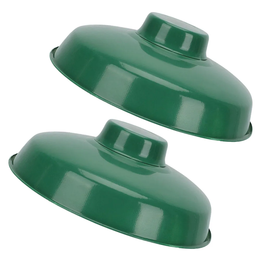 

2Pcs Green Enamel Protective Lamp Shade Waterproof Retro Street Lamp Cover Industrial Outdoor Light Fixture Cover