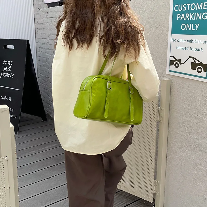 Sac à Main Vintage en Cuir PU pour Femme, Fourre-Tout de Grande Capacité, Décontracté, Y2k, Esthétique