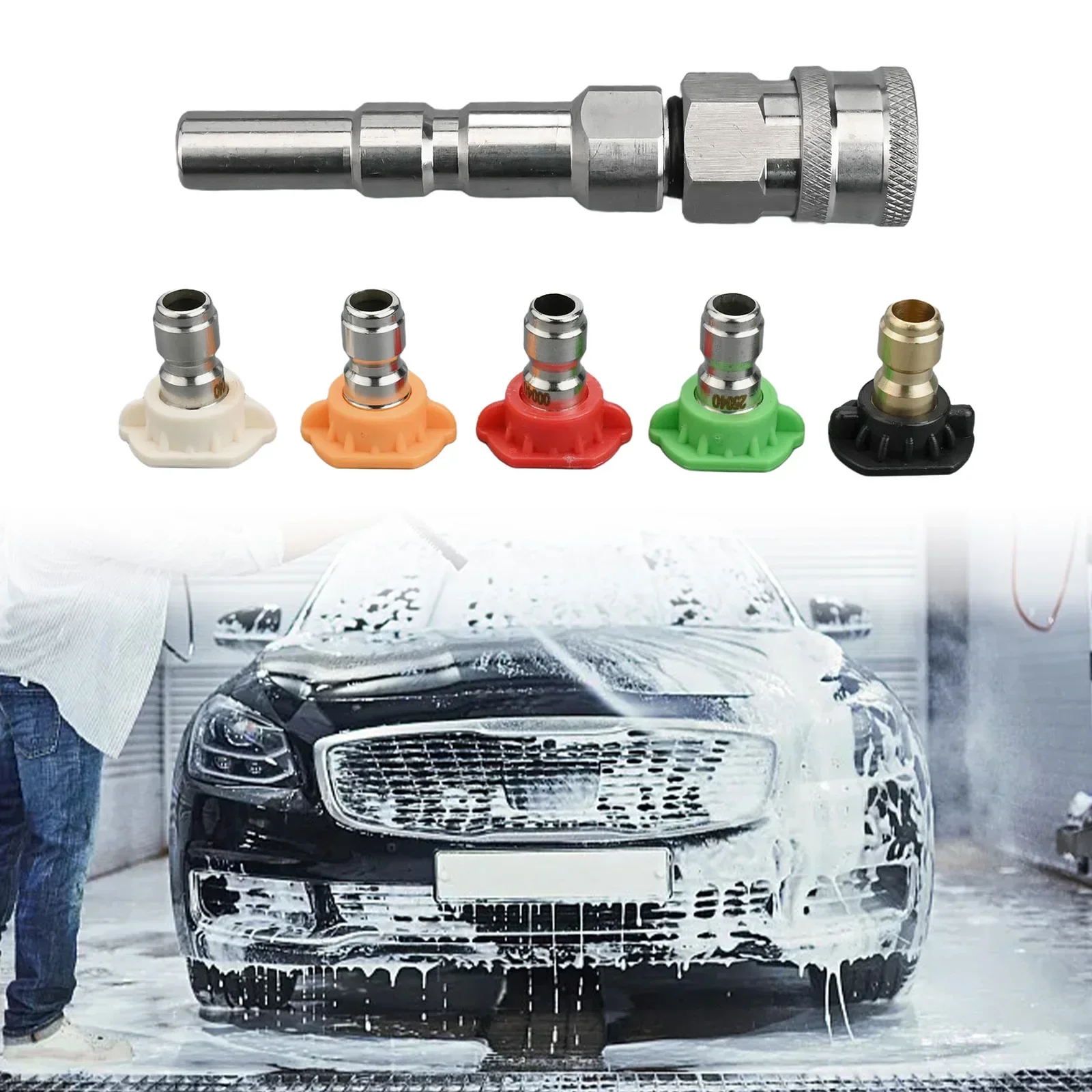 

Stainless Steel High Pressure Washer Adapter 14 Inch Quick Connect Compatible with Multiple Brands Including For Nilfisk KEW