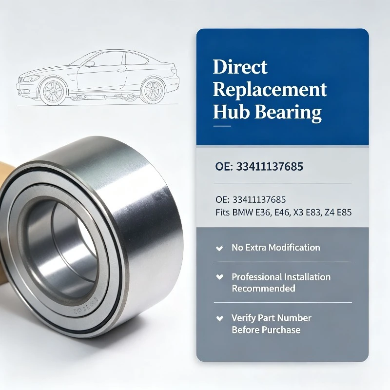 Rear Wheel Hub Bearing 33411137685 Compatible with BMW E36 E46 X3 E83 Z4 E85 Rear Axle Replacement Component