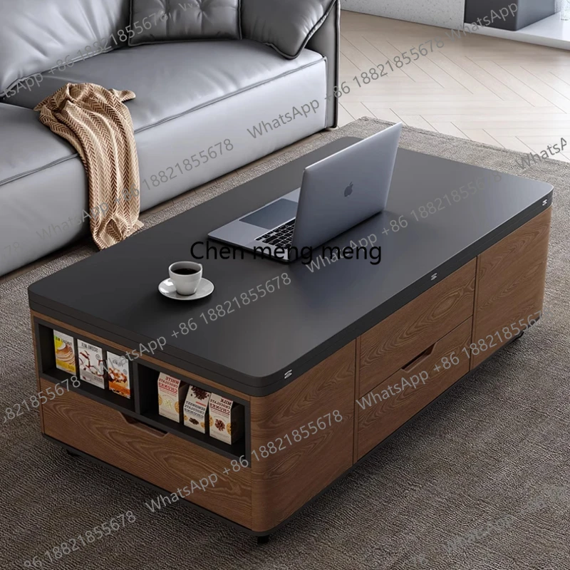 

Wood Modern Design Coffee Table Storage Black Simple Center Nordic Coffee Table Mesa Lateral Tavolino Da Salotto Furniture