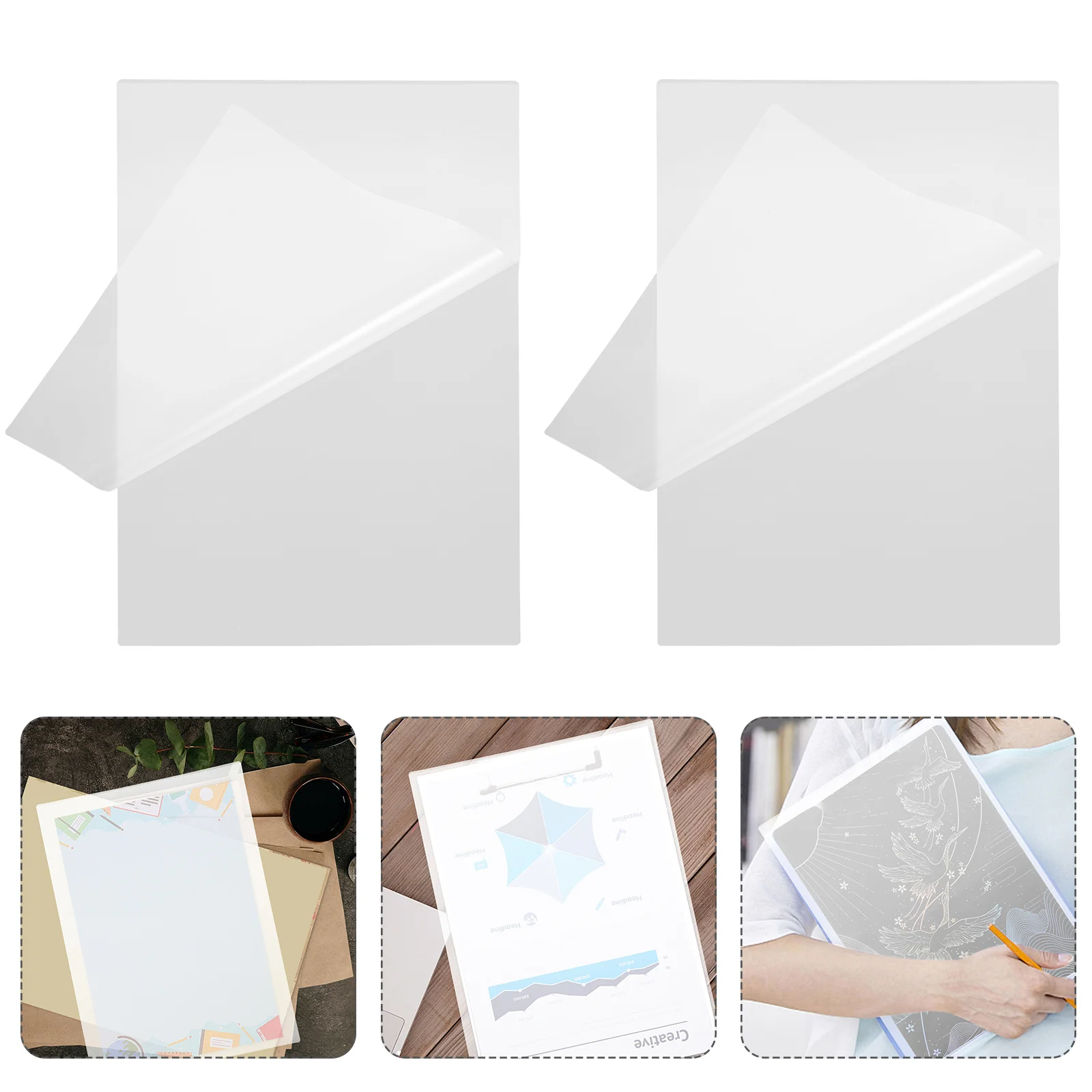 

100Pcs Transparent Thermal Laminating Sheets Clear Plastic Film Waterproof Protective Laminating Film for Documents Photos