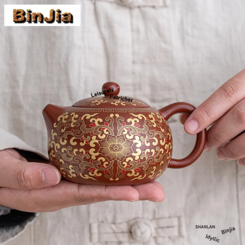 

160ml Purple Clay Zhu Mud Xishi Teapot Luxury Tea Infuser Pot Tea Soaking Kettle With Strainer Tea Ceremony Supplies Collection