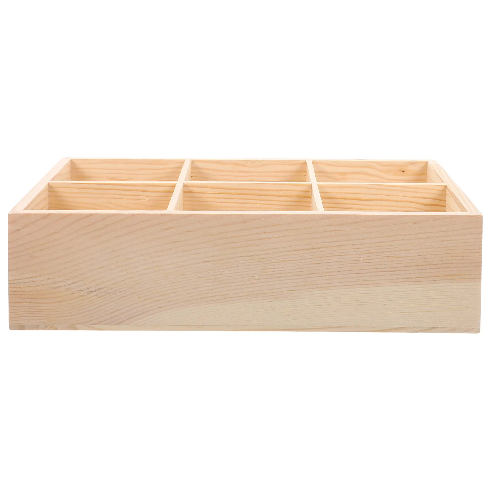 Wood Organizer Box Divided Rustic Desktop Storage Tray Multifunctional Office Desk Organizer Jewelry Storage Rack