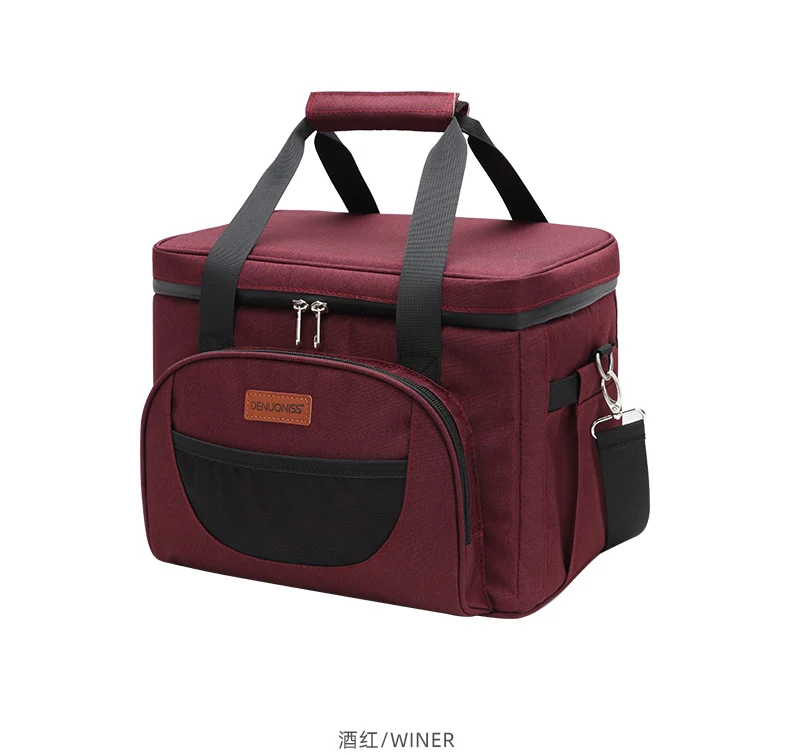 16/28L 40 Dosen Kühlerhandtasche mit Riemen, Picknicktasche, Isotherme-Isoliertasche für Eis, Bier, Mahlzeitenbehälter, Lunchtasche, DENUONISS – Detail 12