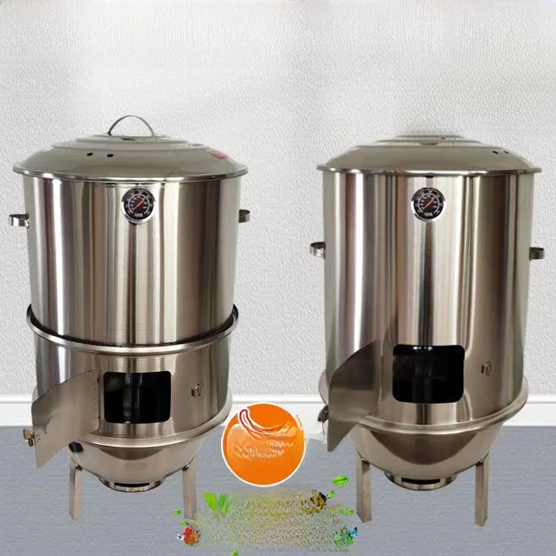 Outdoor Barbecue ill Stainl Steel Charcoal Buet Chien Roasting Barrel Hanging Oven Home Use Non-Sti Coating