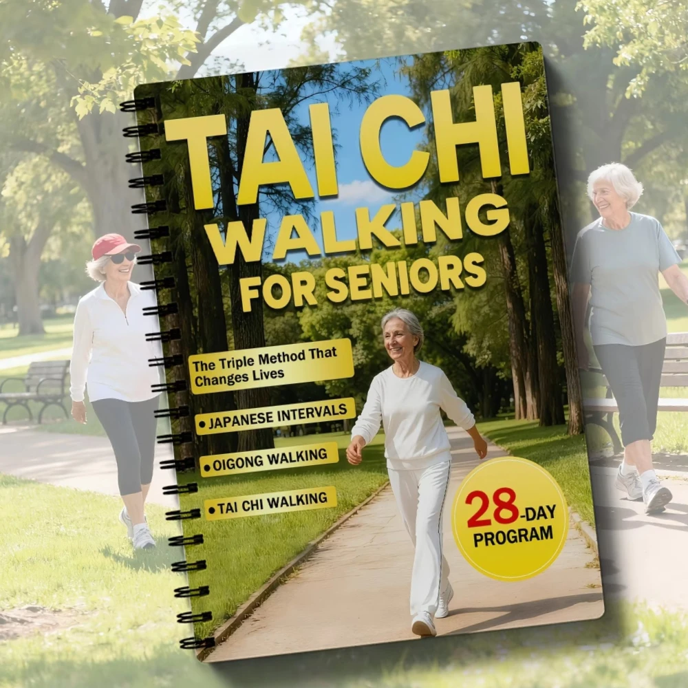Tai Chi Walking Seniors Beginners English Spiral Bound 10 Mins Daily 28-Day Weight Loss Fitness Guide Book