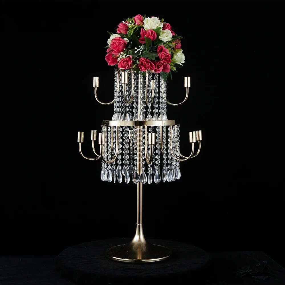 

10pcs)85cm/100cm) Golden Candelabra 12 Heads Candle Holder Table Wedding Centerpiece Party Candlesticks Flower Stand For wedding