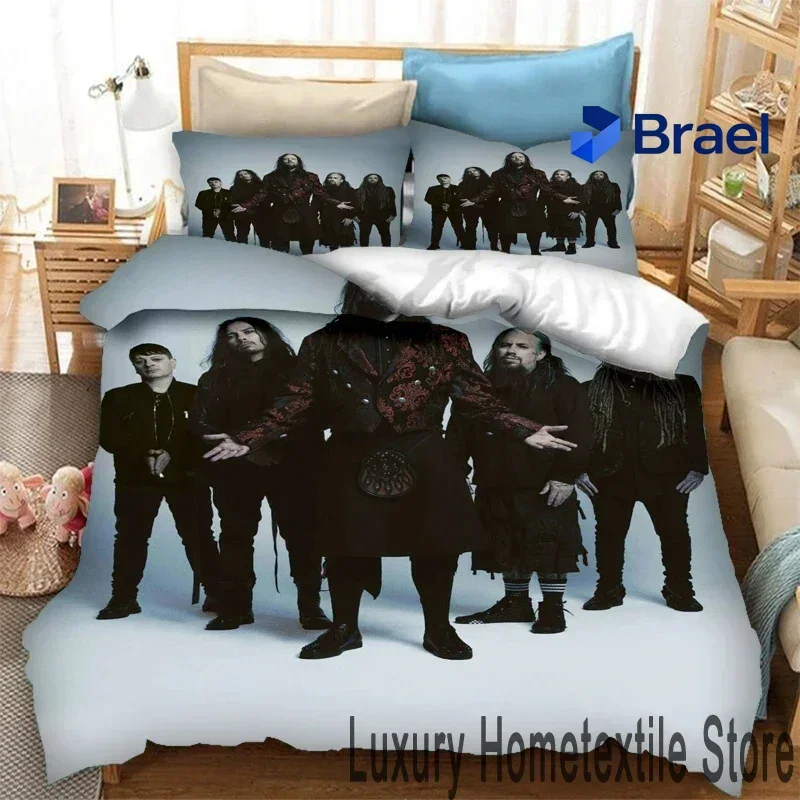 Exquisite 3D Print Korn Band Logo Bedding Set,Duvet Cover Comforter Bed Set Quilt Cover Pillowcase,King Queen Twin Size Boys Gir