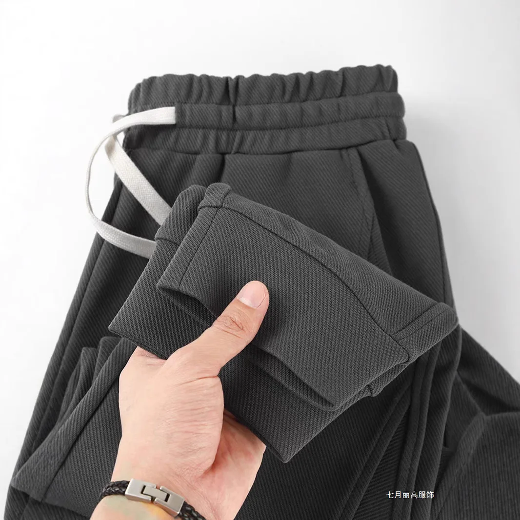 

320 г саржевые хлопковые мужские флисовые винтажные толстые зимние повседневные бегуны мужские широкие мешковатые теплые спортивные штаны мужские на шнурке